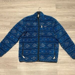 Men’s Fuzzy Blue Ikat Patagonia Retro Zip Up Jacket